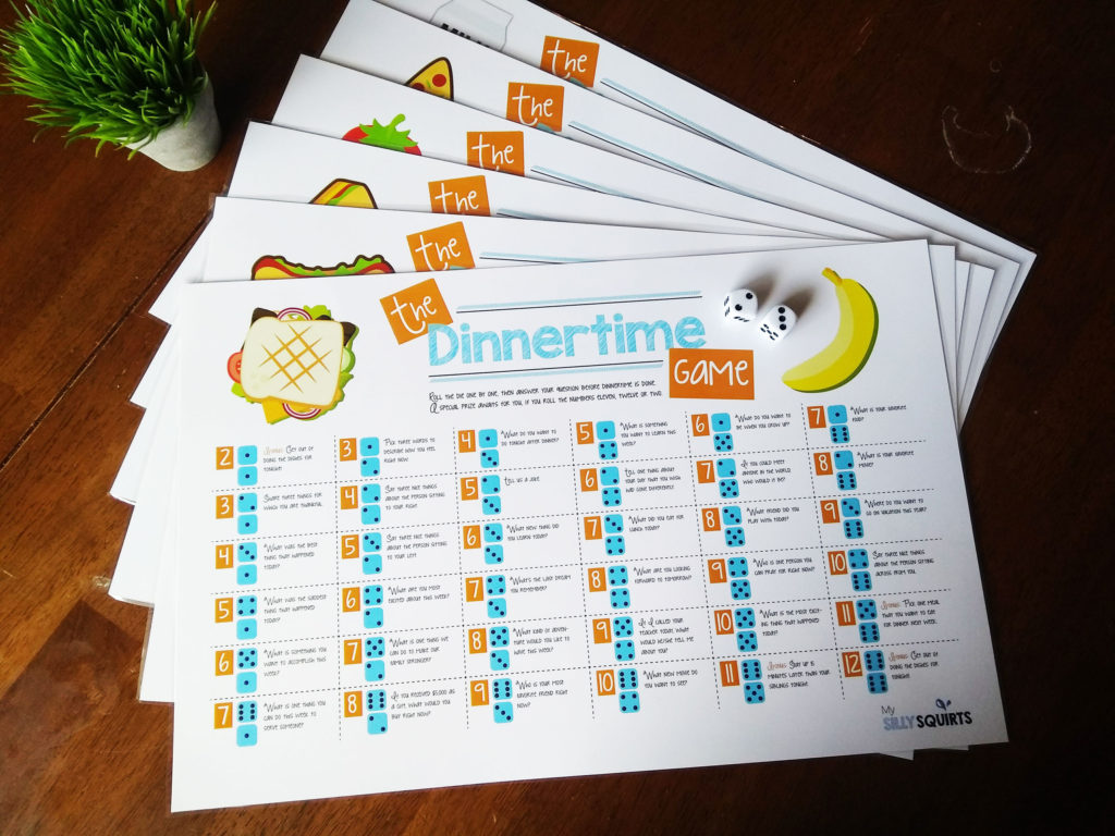 Play "The Dinnertime Game" with these printable place mats My Silly