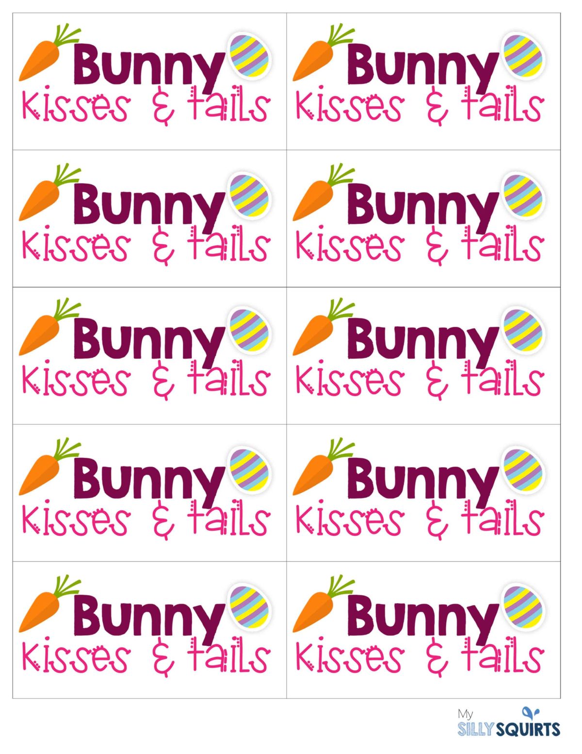 Cute Easter treat with free printable - My Silly Squirts