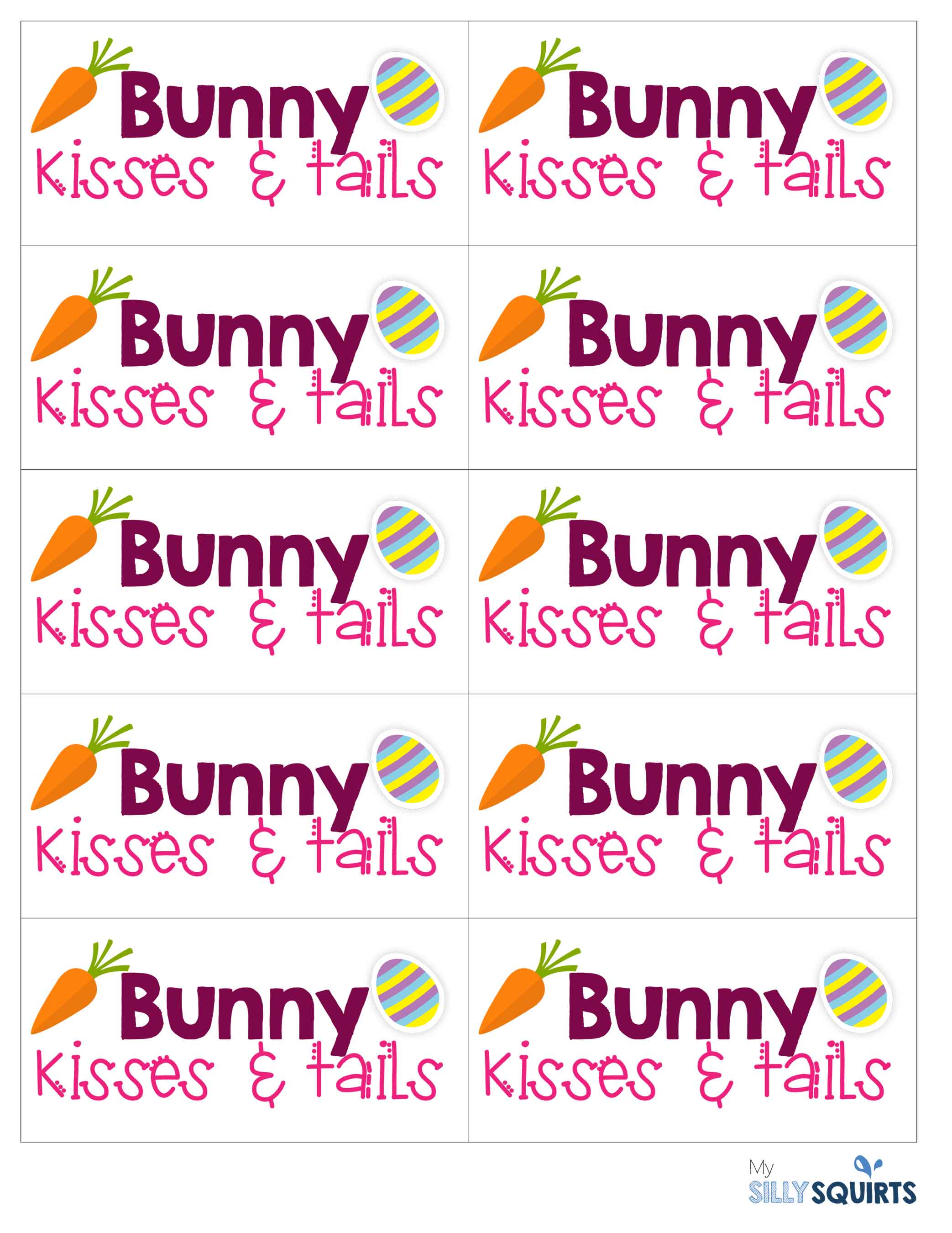 Cute Easter treat with free printable - My Silly Squirts