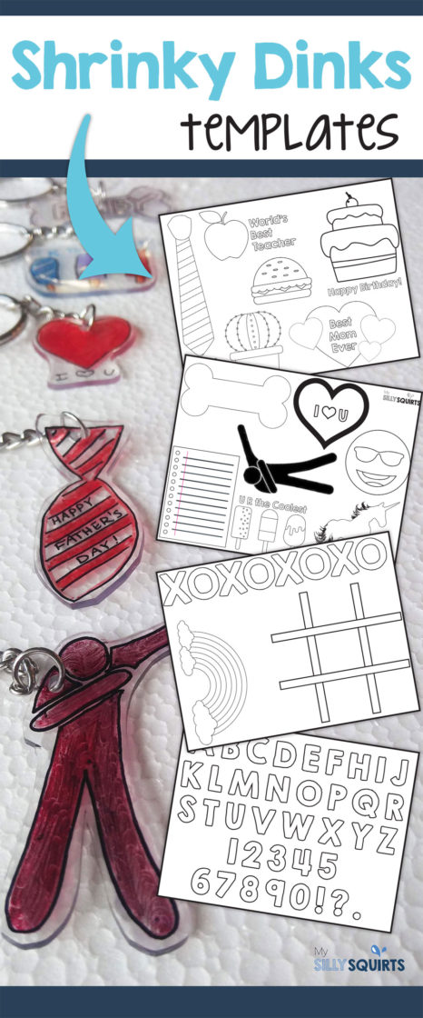 All your fave Shrinky Dinks in one printable template - My Silly Squirts