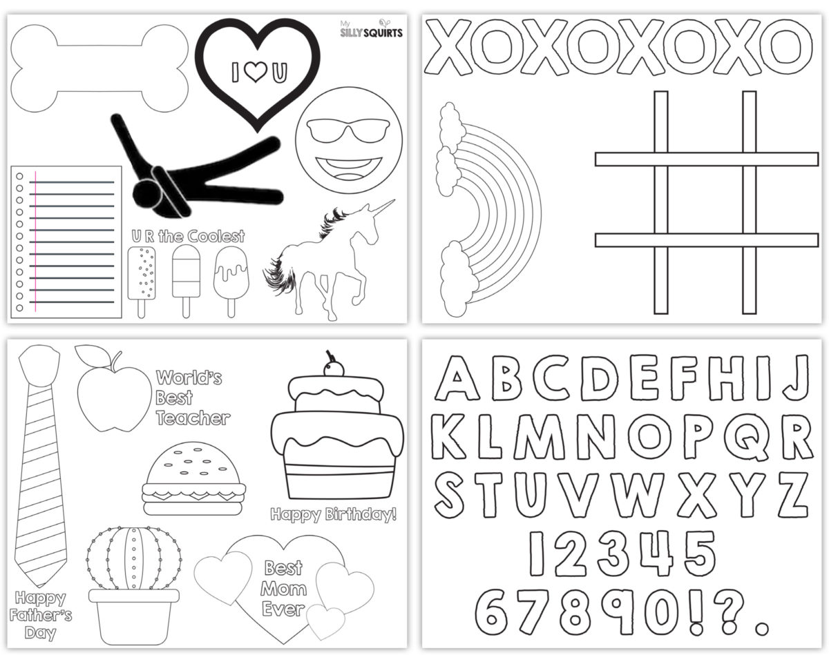 All your fave Shrinky Dinks in one printable template - My Silly Squirts