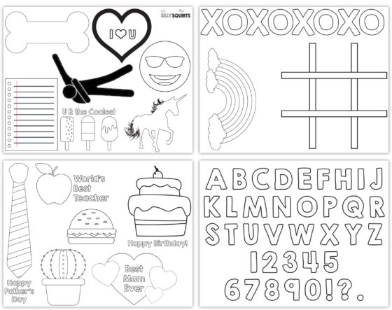 All your fave Shrinky Dinks in one printable template - My Silly Squirts