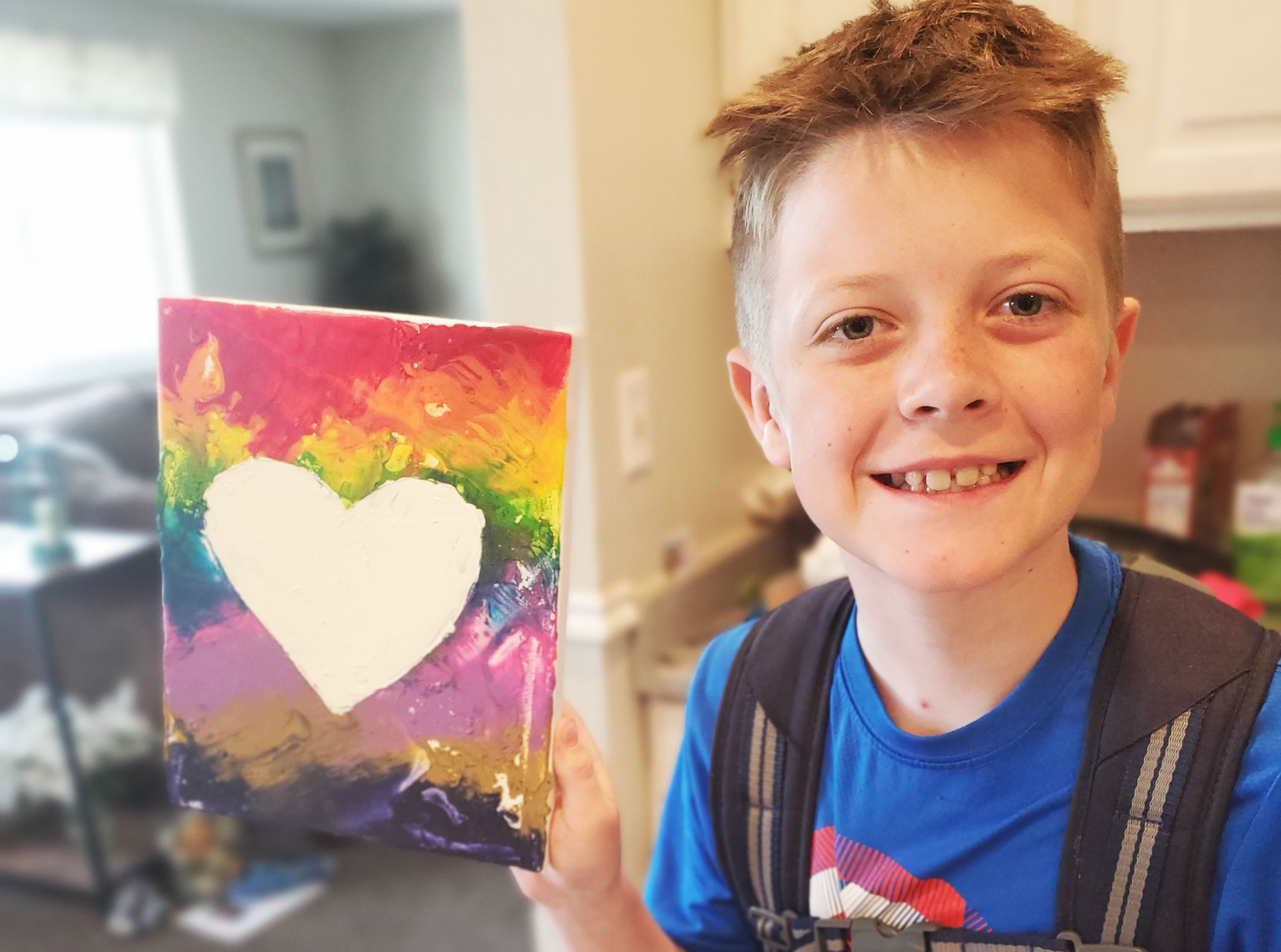 Creative crayon shaving canvas art My Silly Squirts