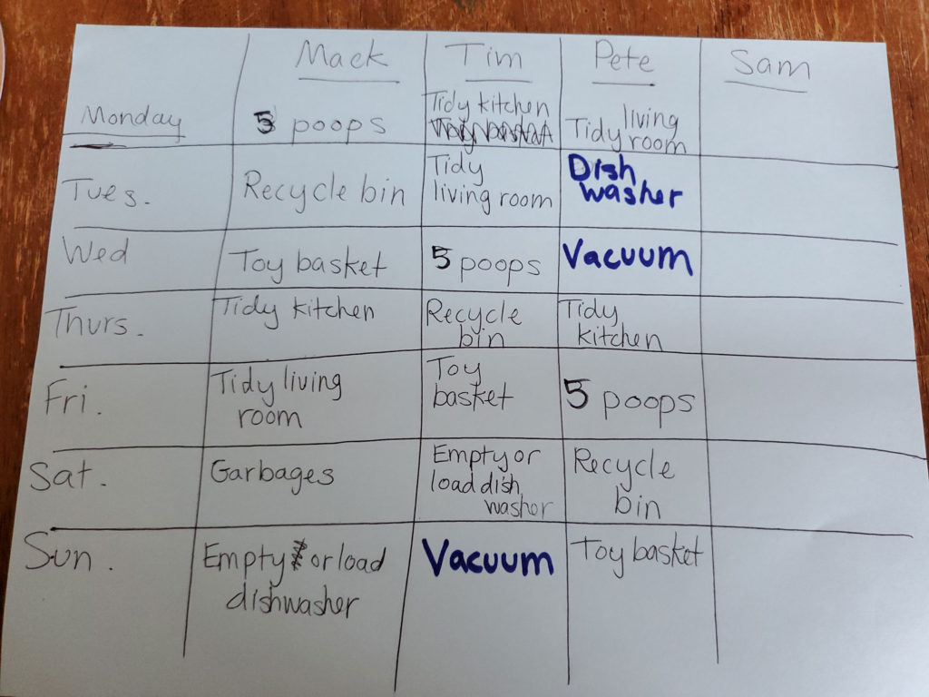FREE daily fill-in-the-blank chore wheel - My Silly Squirts