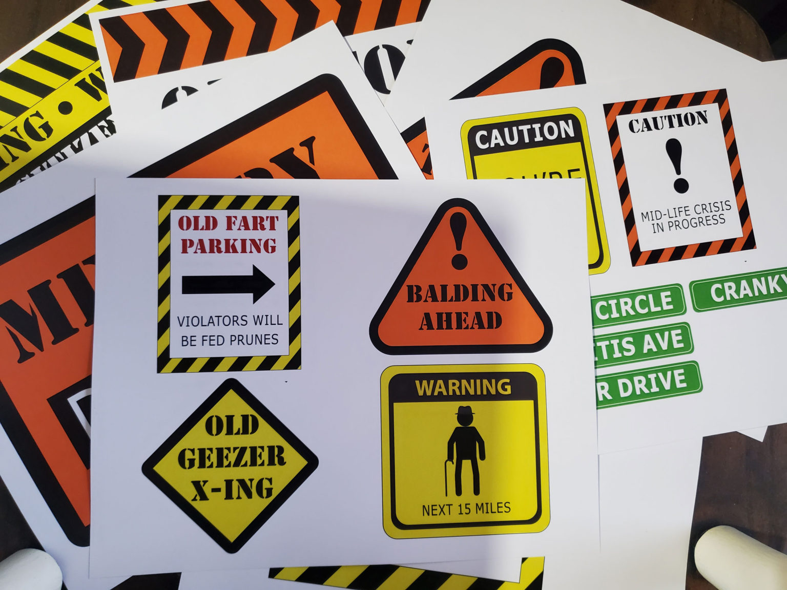 Print your hilarious Over the Hill printables - My Silly Squirts