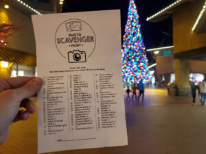 This of items to find during the photo scavenger hunt