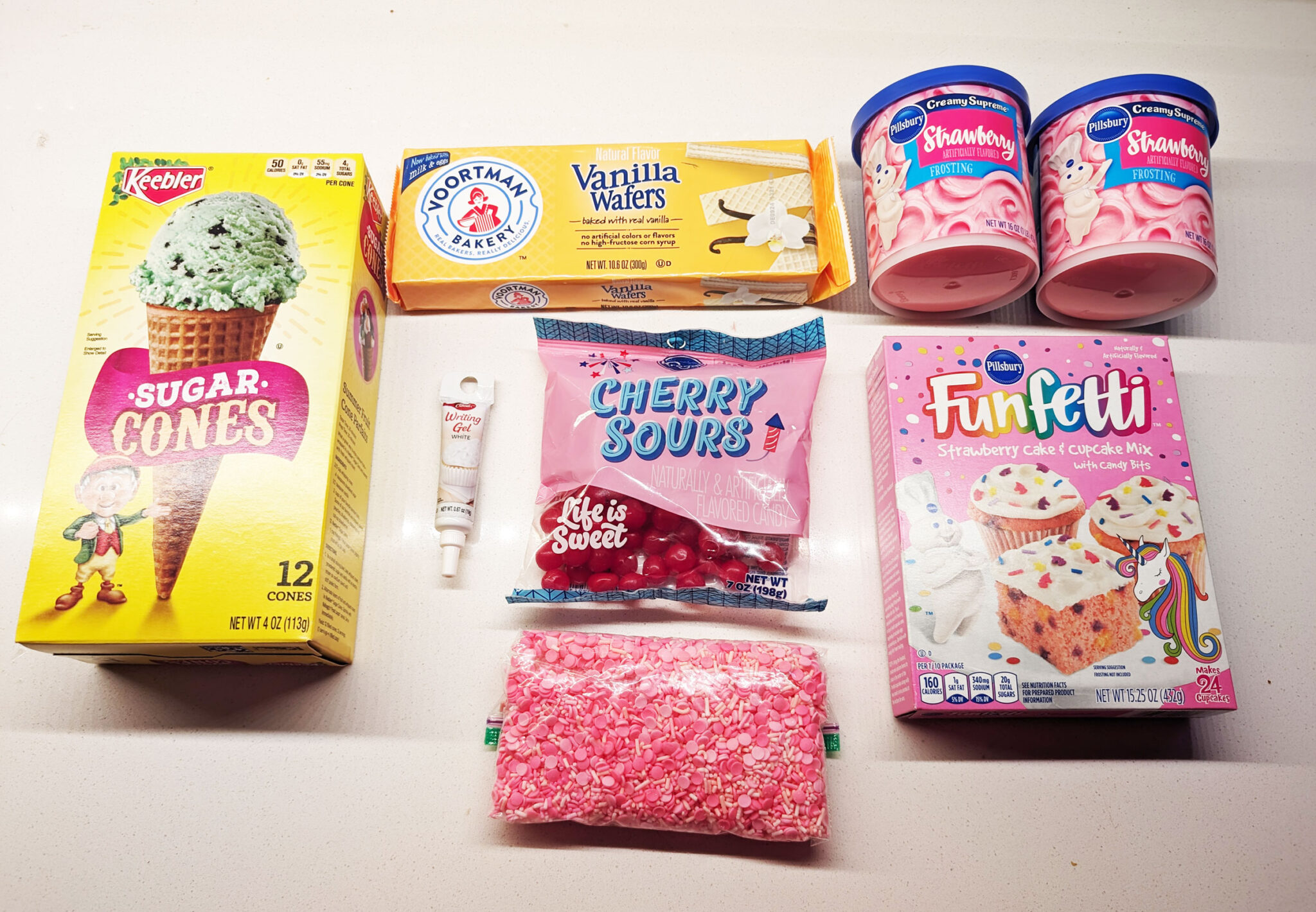 Castle Ingredients Super easy castle birthday cake for the non-baker - My Silly Squirts