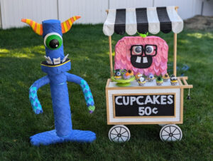 Adorably spooky monster cupcake stand