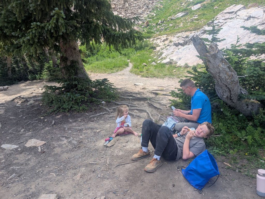 Eating lunch next to Cecret Lake