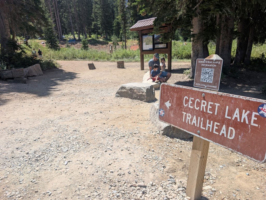 Sign marking the start of the hike