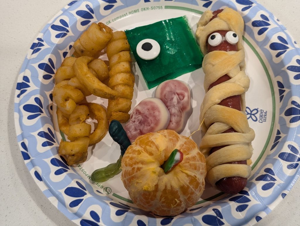 Spooky plates of Halloween food