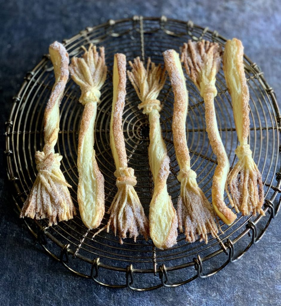 Puff pastry broomsticks