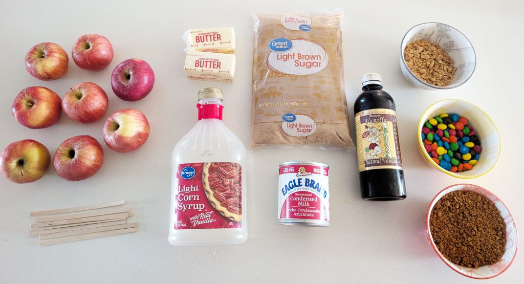 Ingredients to make your caramel apple