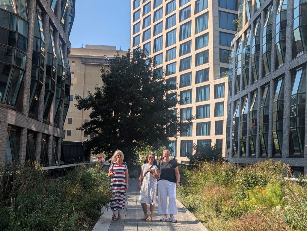 Walking along the High Line Elevated Trail in New York City