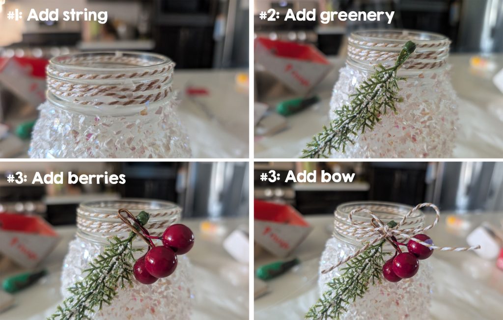 Adding decorations to the top of the jar