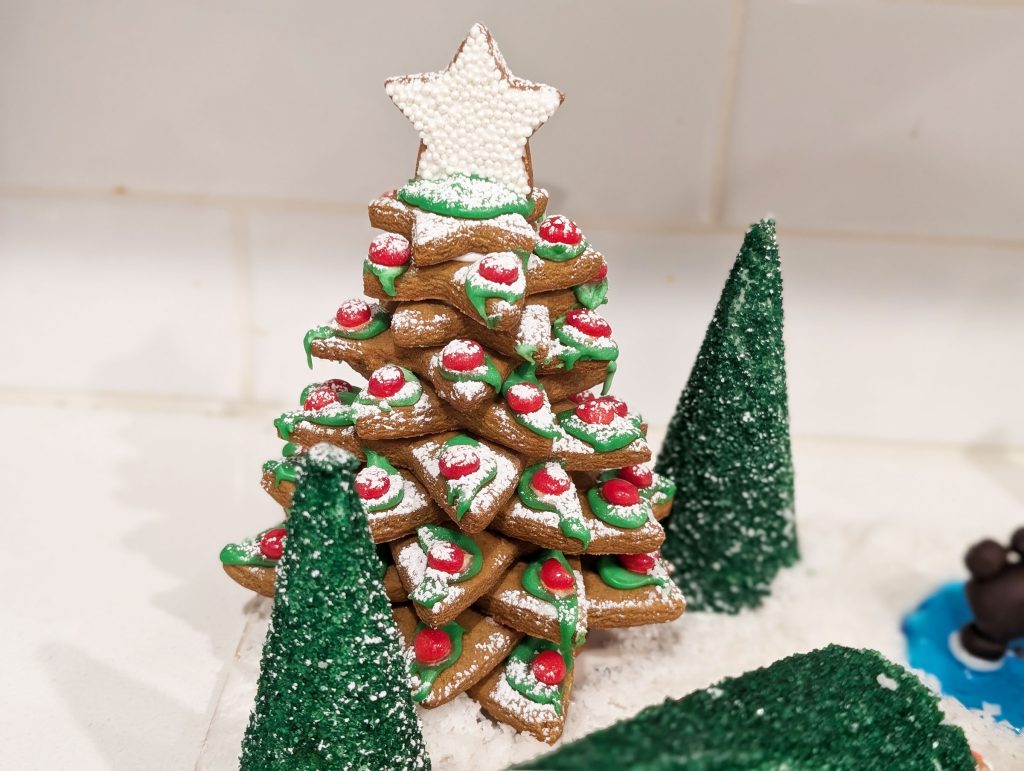 Dust powdered sugar over the trees