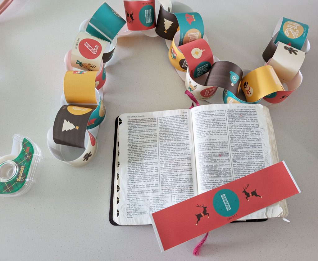 LDS Christmas paper chain countdown