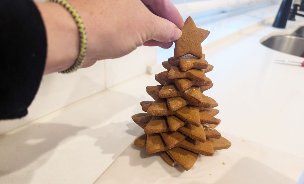 Stack the gingerbread stars largest to smallest