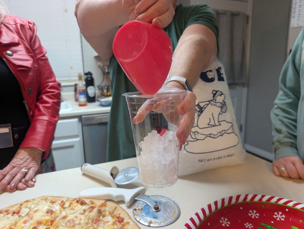 Add ice to the bottom of your cup