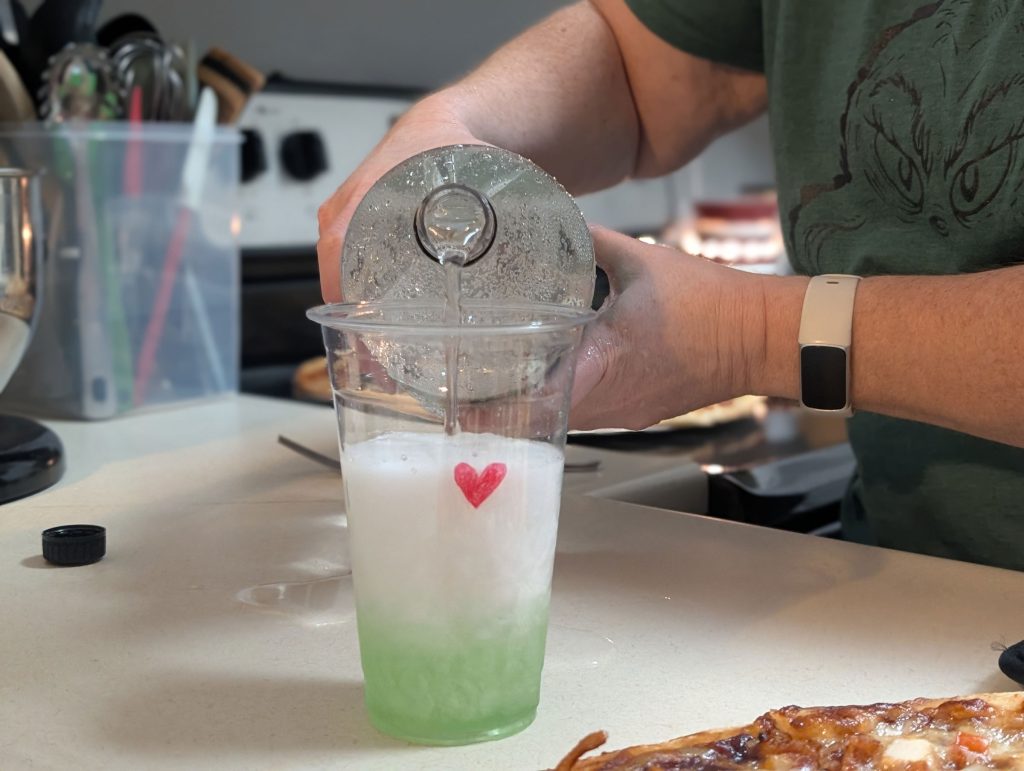 Fill the rest of your cup with Sprite and a splash of half and half