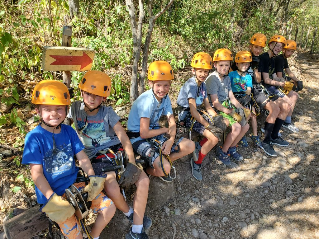 Waiting to start ziplining