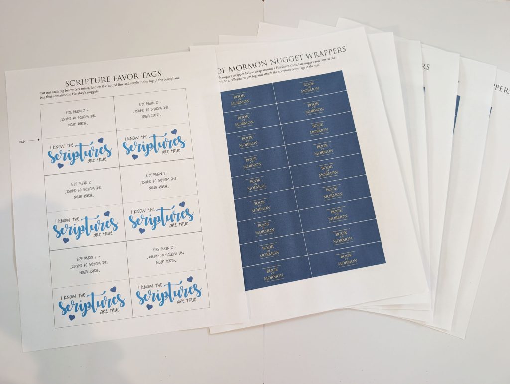 Eight-page printable PDF wrappers and gift tag