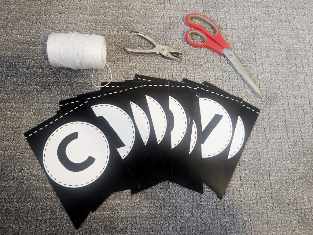 Cut out each individual pennant for the banner