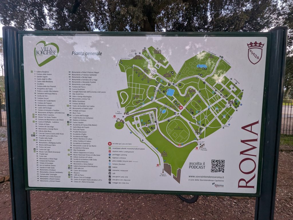 Map of Villa Borghese