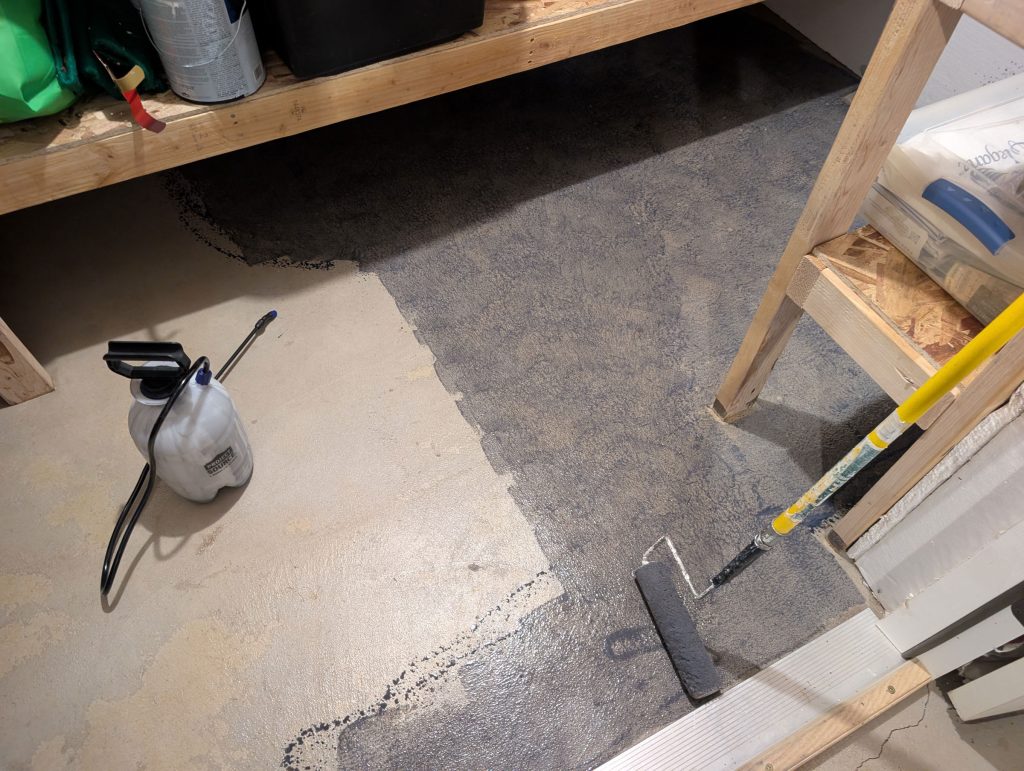 Applying first layer of stain