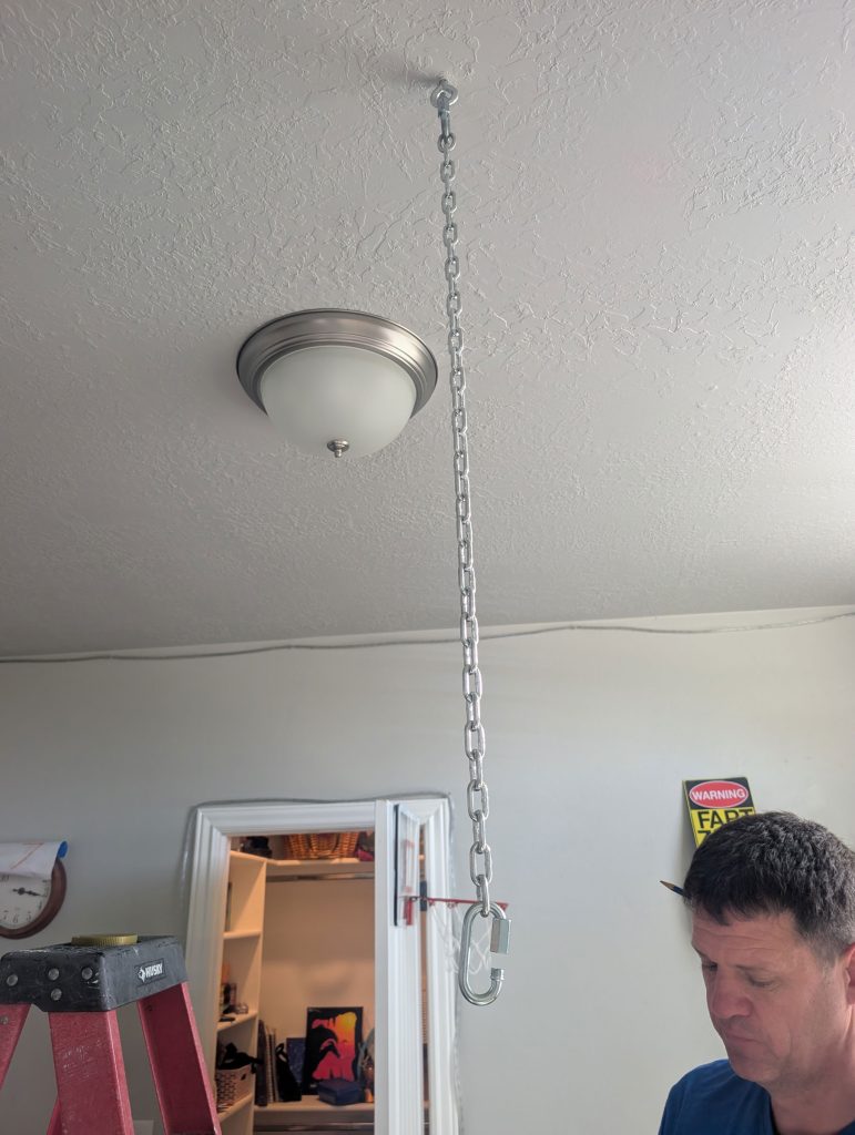 Attach the chain to the hook