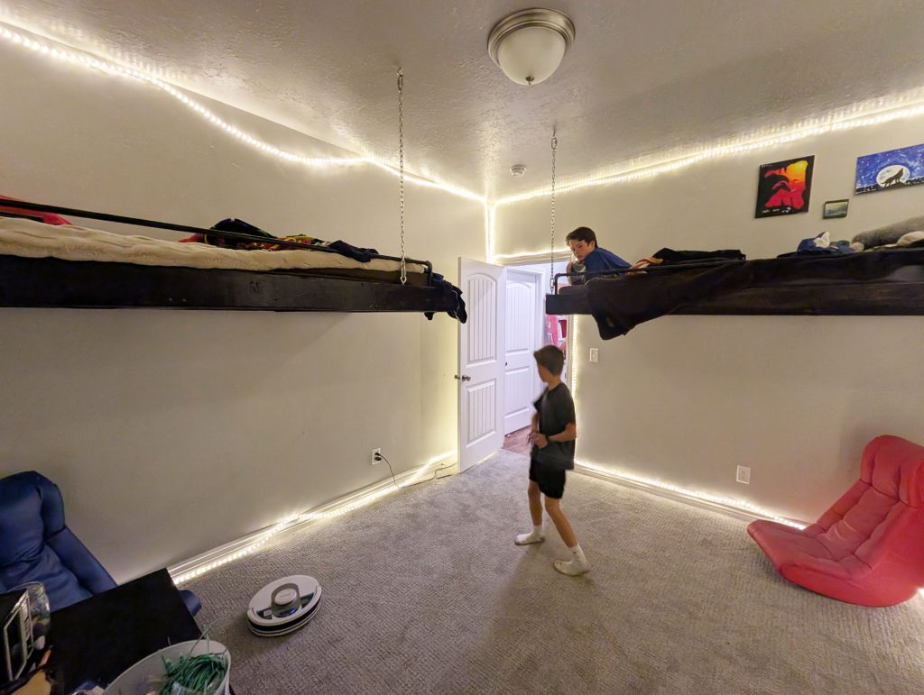 Completed floating loft beds