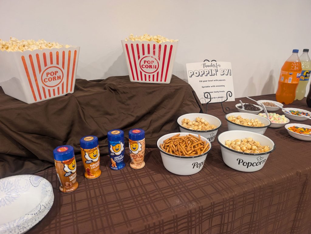 Completed popcorn buffet
