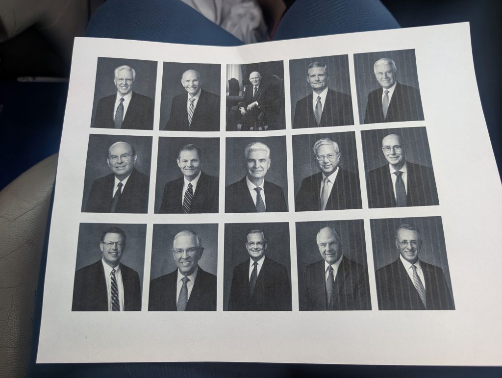 Pictures of all 15 leaders of the LDS church in April 2026