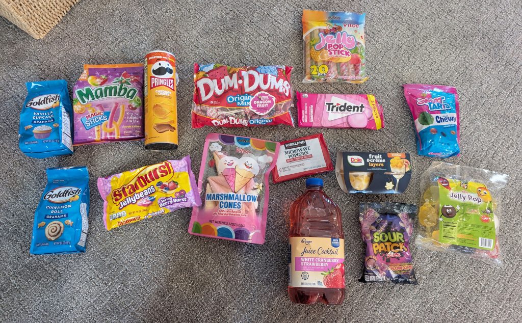 Treats I bought at the store for our conference activity