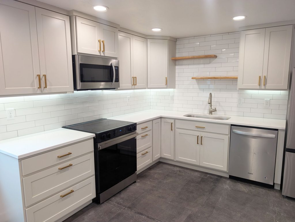 Finished basement apartment kitchen