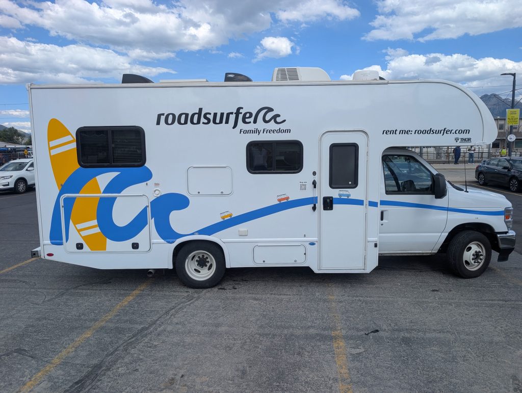 Our motorhome rental for our church history tour