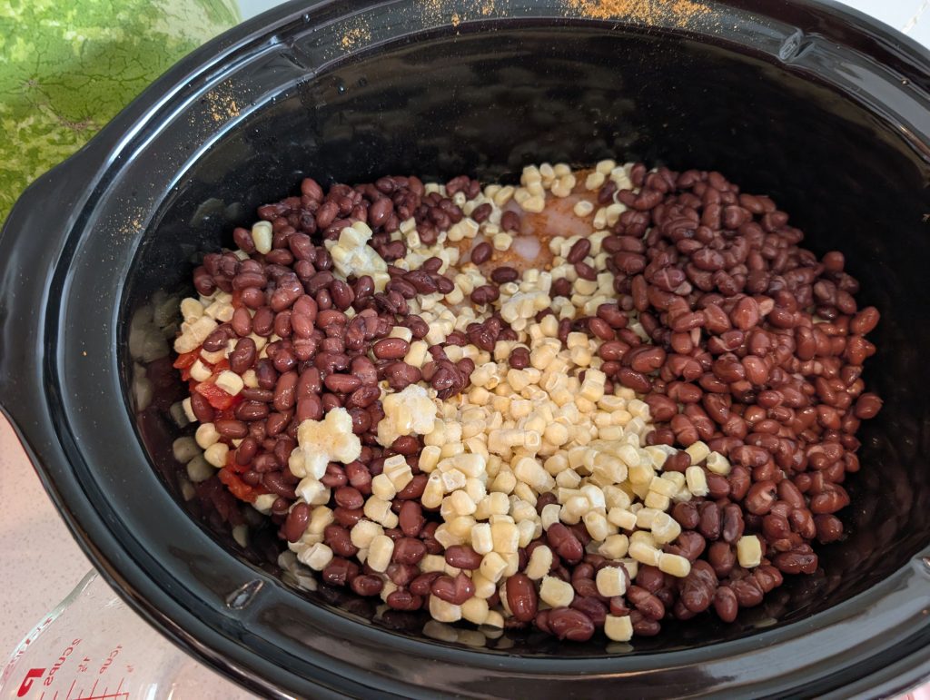 Dump your main ingredients into a crock pot