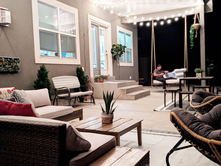 Our back patio during the evening