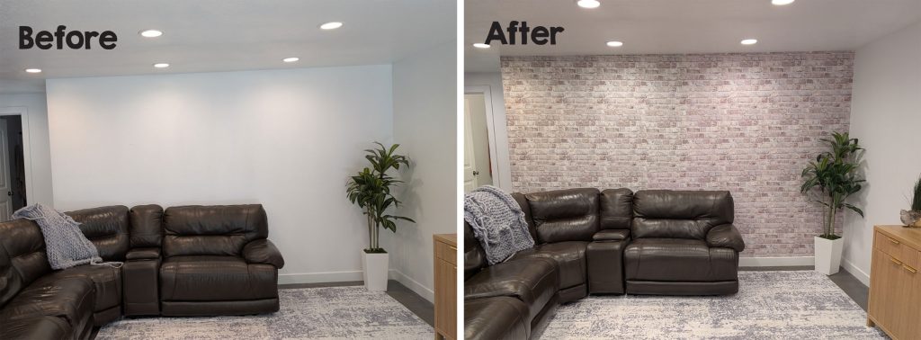 Before and after brick wallpaper
