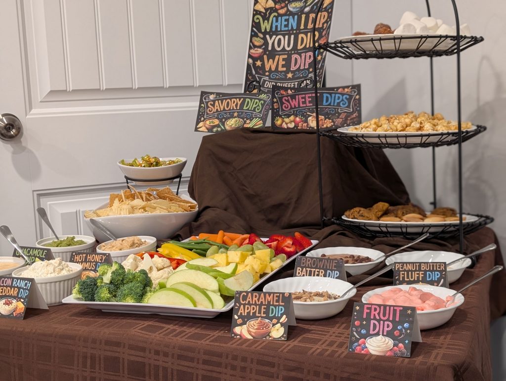 Completed party dip bar