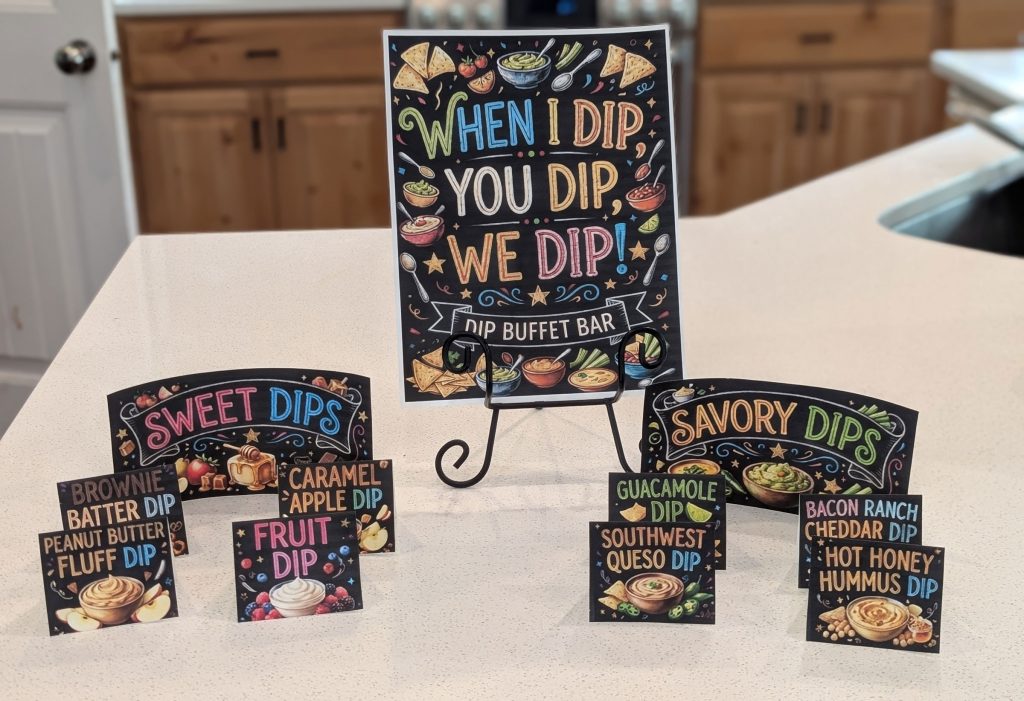 Dip bar signs and labels