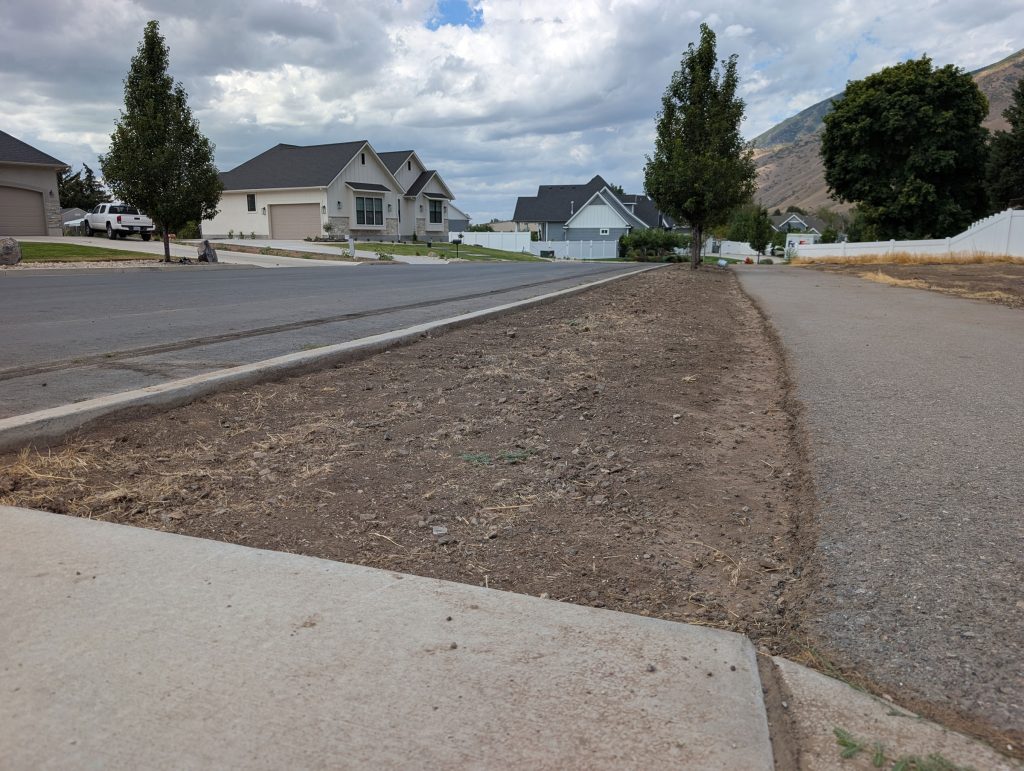 Prepped soil ready for landscape rocks