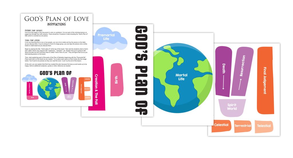 Four printable PDF pages